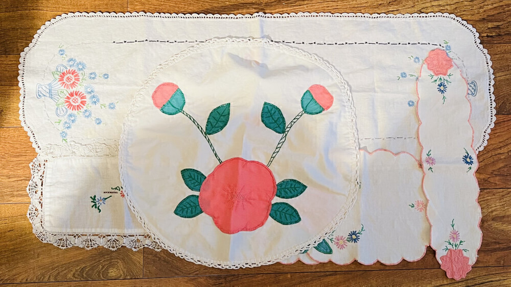 VINTAGE Hand Stitched DoilyLot
